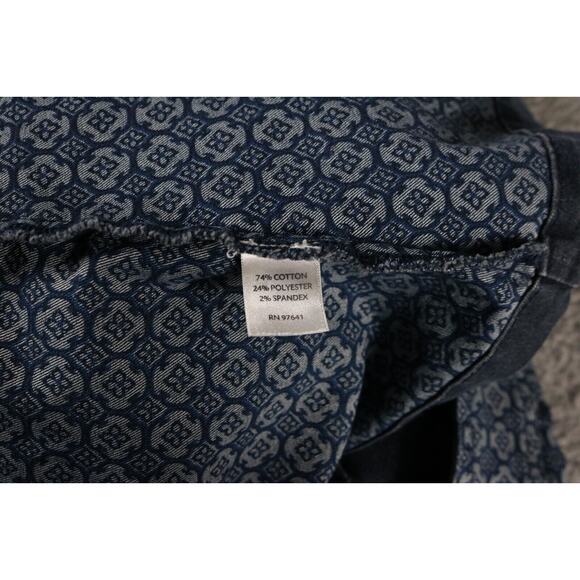 J. Jill Jacket Womens Xs Denim 4 Pocket Printed Cuff Dark Wash Light Weight - Picture 11 of 11